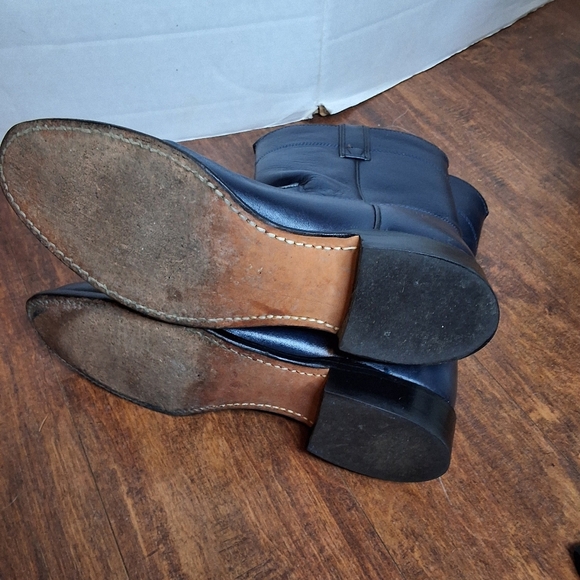 Roy Cooper Made In USA Blue Leather Cowboy Boots 6.5 - Picture 6 of 13